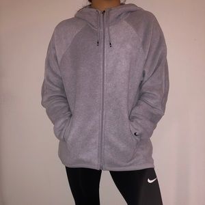 Grey Nike Sherpa Zip-up Jacket